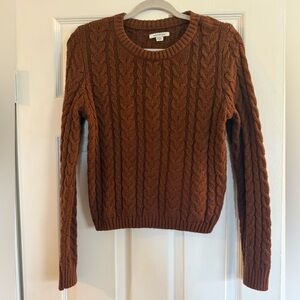 American Eagle Outfitters Brown Cable Knit Sweater